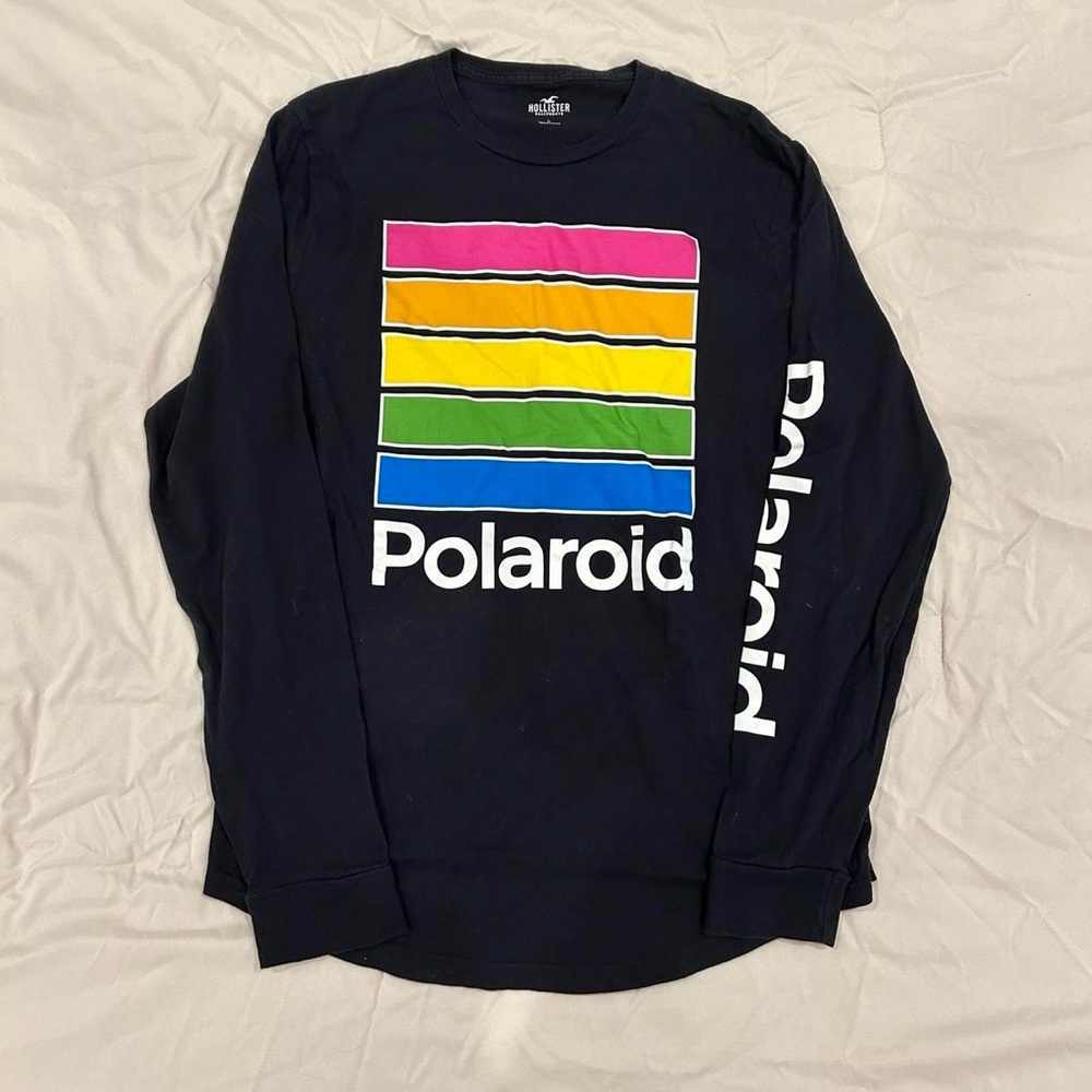 Polaroid Men's Black Sweater with Colorful Logo